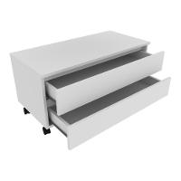 Gabinete Banheiro 2 Gavetas Com Rodízios 80Cm Cr10083 Branco - 2