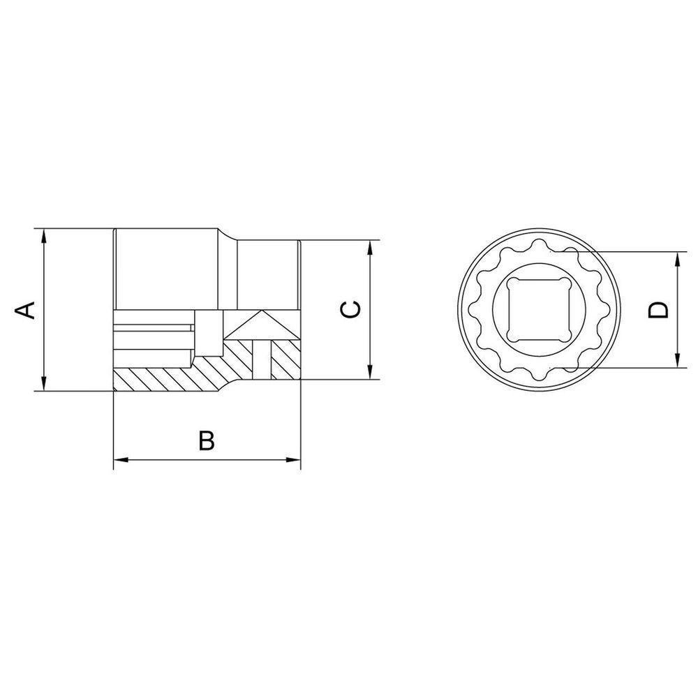 Soquete Estriado Em Aço Cromo Vanádio 2.3/16" - Encaixe 1" Tramontina Pro Tramontina - 2
