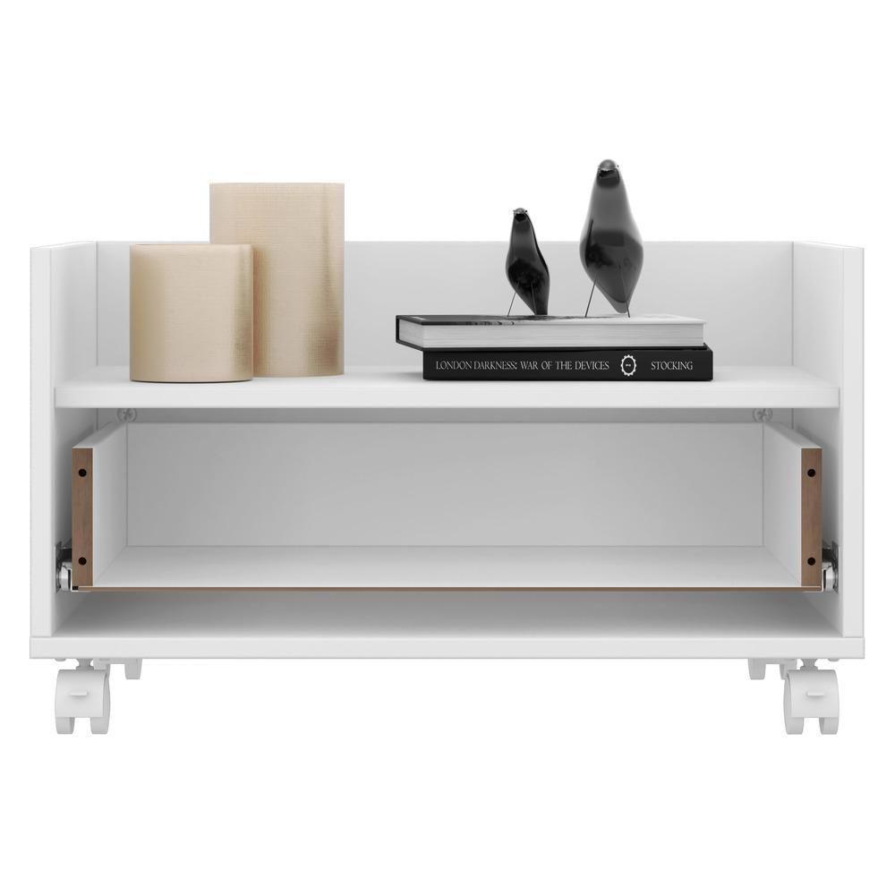 Balcão Gabinete Banheiro Com Rodízios 80Cm Multimóveis V2608 Branco Branco - 4