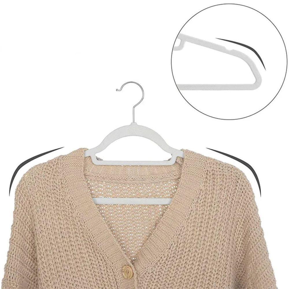 Kit Com 10 Cabides Slim De Veludo - Organização E Sofisticação cinza - 5