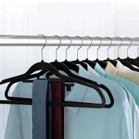 Kit Com 10 Cabides Slim De Veludo - Organização E Sofisticação cinza - 9