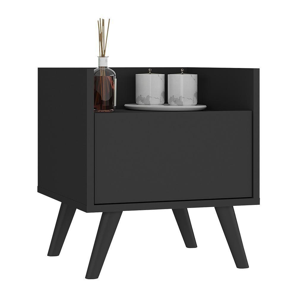 Gabinete Armário Banheiro 40 Cm Com Pés Retrô Multimóveis Mp5037 Preto - 6