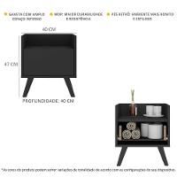 Gabinete Armário Banheiro 40 Cm Com Pés Retrô Multimóveis Mp5037 Preto - 5