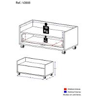 Balcão Gabinete Banheiro Com Rodízios 80Cm Multimóveis V2608 Preto Preto - 5