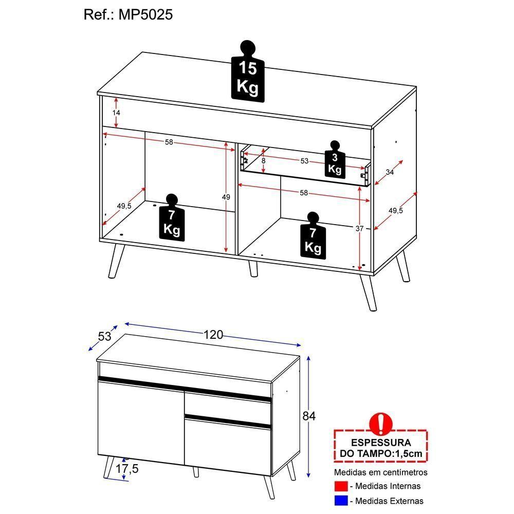 Gabinete Banheiro 2 Portas E 1 Gav Retrô 70cm Mp5025 Branco - 3