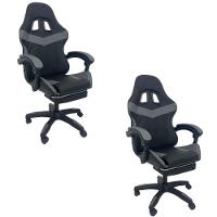 Kit 2 Cadeiras Gamer Stillus Ergonômica Com Apoio Para Os Pés Cinza - 1