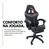 Cadeira Gamer Stillus Ergonômica Com Apoio Para Os Pés Cinza