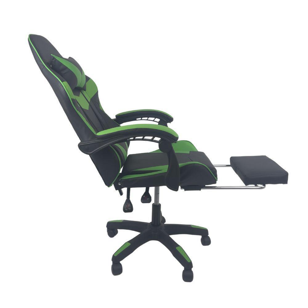 Cadeira Gamer Stillus Ergonômica Com Apoio Para Os Pés Preto Verde - 6