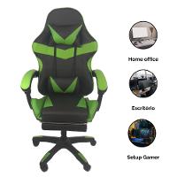 Cadeira Gamer Stillus Ergonômica Com Apoio Para Os Pés Preto Verde - 3