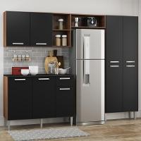 Cozinha Compacta Com Armário E Balcão Pequim Up Multimóveis V2999 Carvalho Avelã/Preta - 6