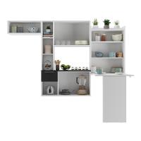 Cozinha Compacta Com Mesa Dobrável Multimóveis Branca/preta - 2