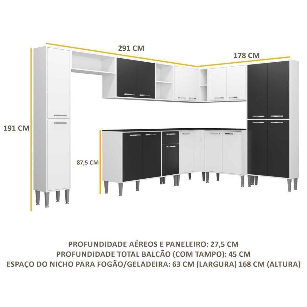 Cozinha Completa Armário e Balcão Xangai Rock Multimóveis - 8