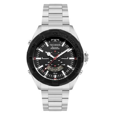 Relógio Masculino Skydiver WT2050AN-1P Multifunção Pulseira Aço Bicolor Analógico e Digital Technos