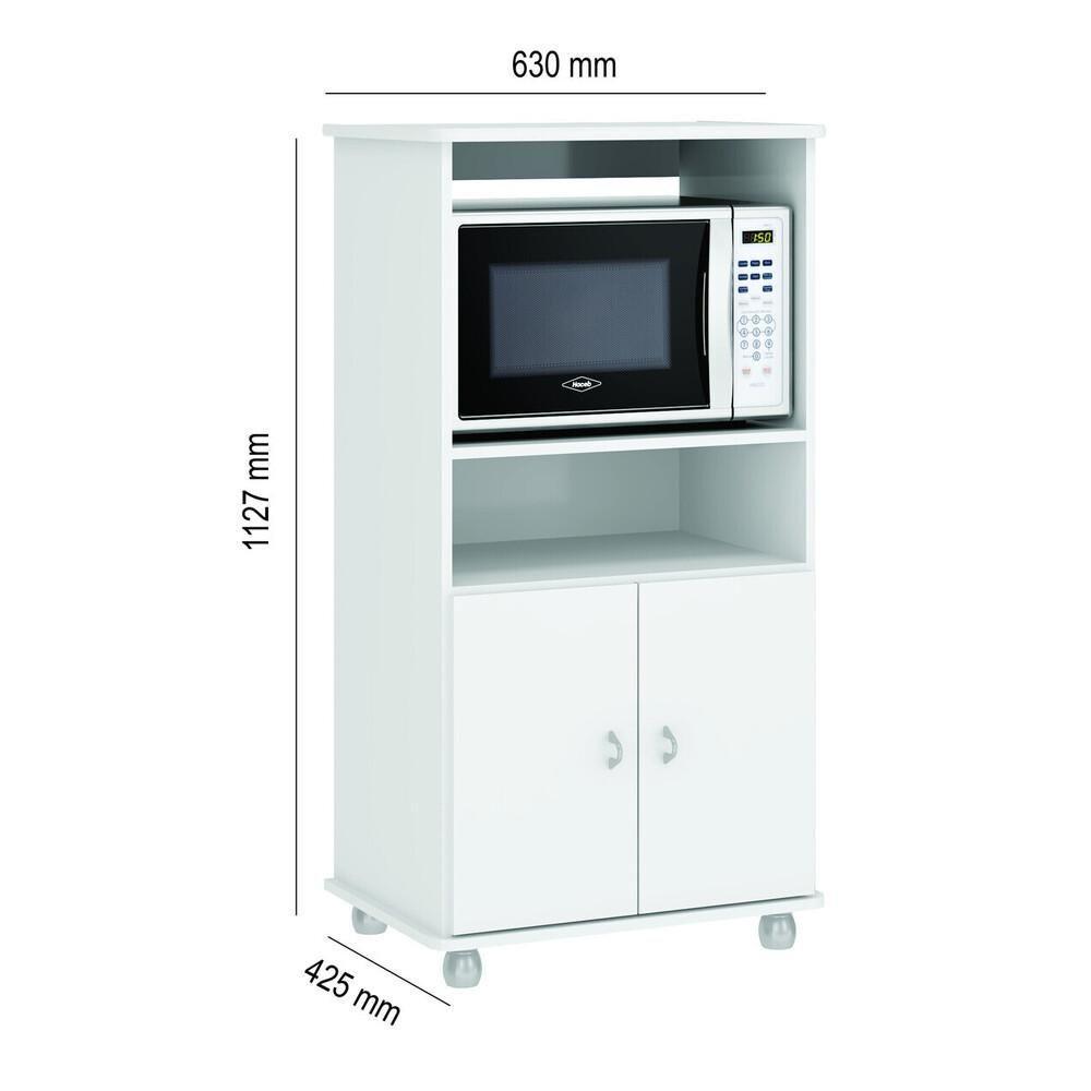 Armário Multimóveis Multiuso para Forno Microondas Branco - 6