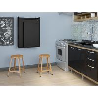 Mesa Dobrável Multiuso e Armário de Parede Preto