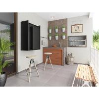 Mesa Dobrável Multiuso e Armário de Parede Preto - 6