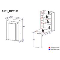 Mesa Dobrável Multiuso e Armário de Parede Preto - 7