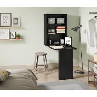 Mesa Dobrável Multiuso e Armário de Parede Preto - 8