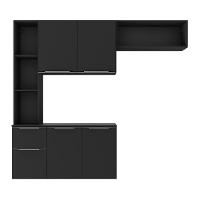 Cozinha Compacta Com Armário e Balcão Multimóveis Preta - 2