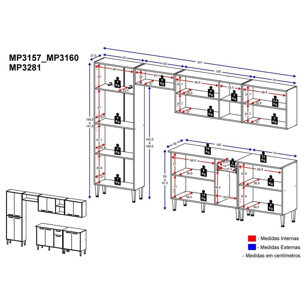 Cozinha Completa Armário e Balcão Xangai Jazz Multimóveis - 7