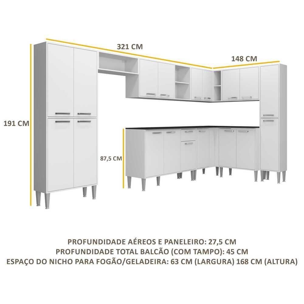 Cozinha Completa Armário E Balcão Xangai Rock Multimóveis - 5