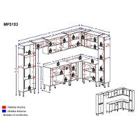 Cozinha Completa Armário E Balcão Xangai Rock Multimóveis - 22