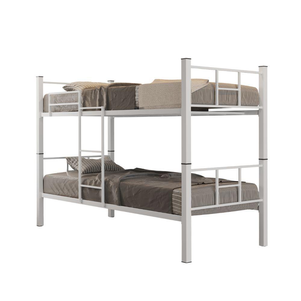 Beliche Solteiro Padr&atilde;o A&ccedil;o Vira 2 Cama Escada Grade Prote&ccedil;&atilde;o &lrm; Branco - 1