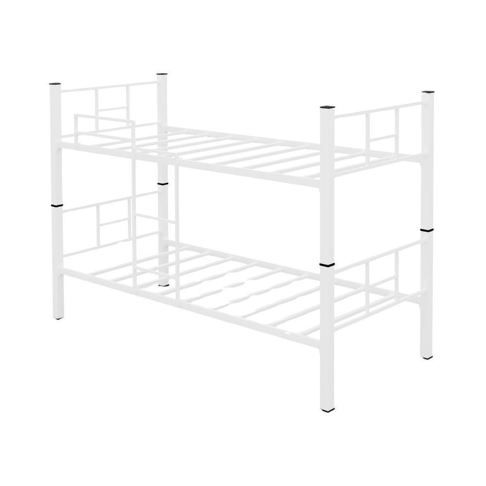 Beliche Solteiro Padr&atilde;o A&ccedil;o Vira 2 Cama Escada Grade Prote&ccedil;&atilde;o &lrm; Branco - 3