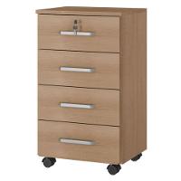 Kit 4 Gaveteiros Para Escritório Gávea Com Chave Freijó Fosco - Móveis Leão - 2