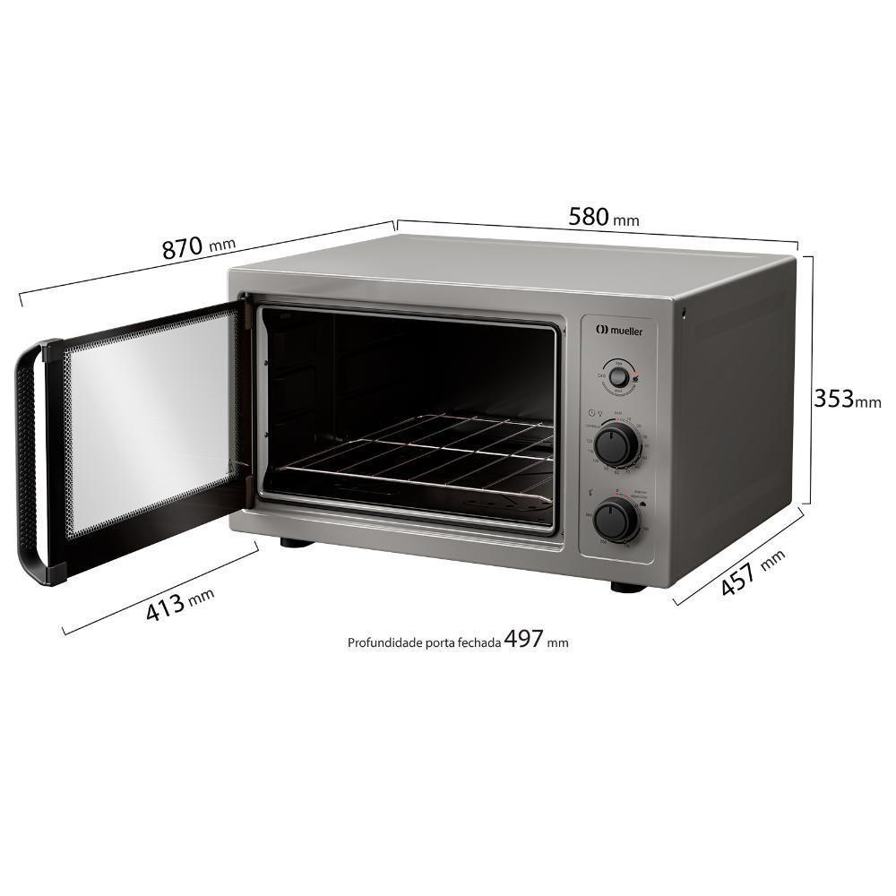 Forno Elétrico De Bancada Mueller 50L Com Grill MFB50B Titânio 220V - 8