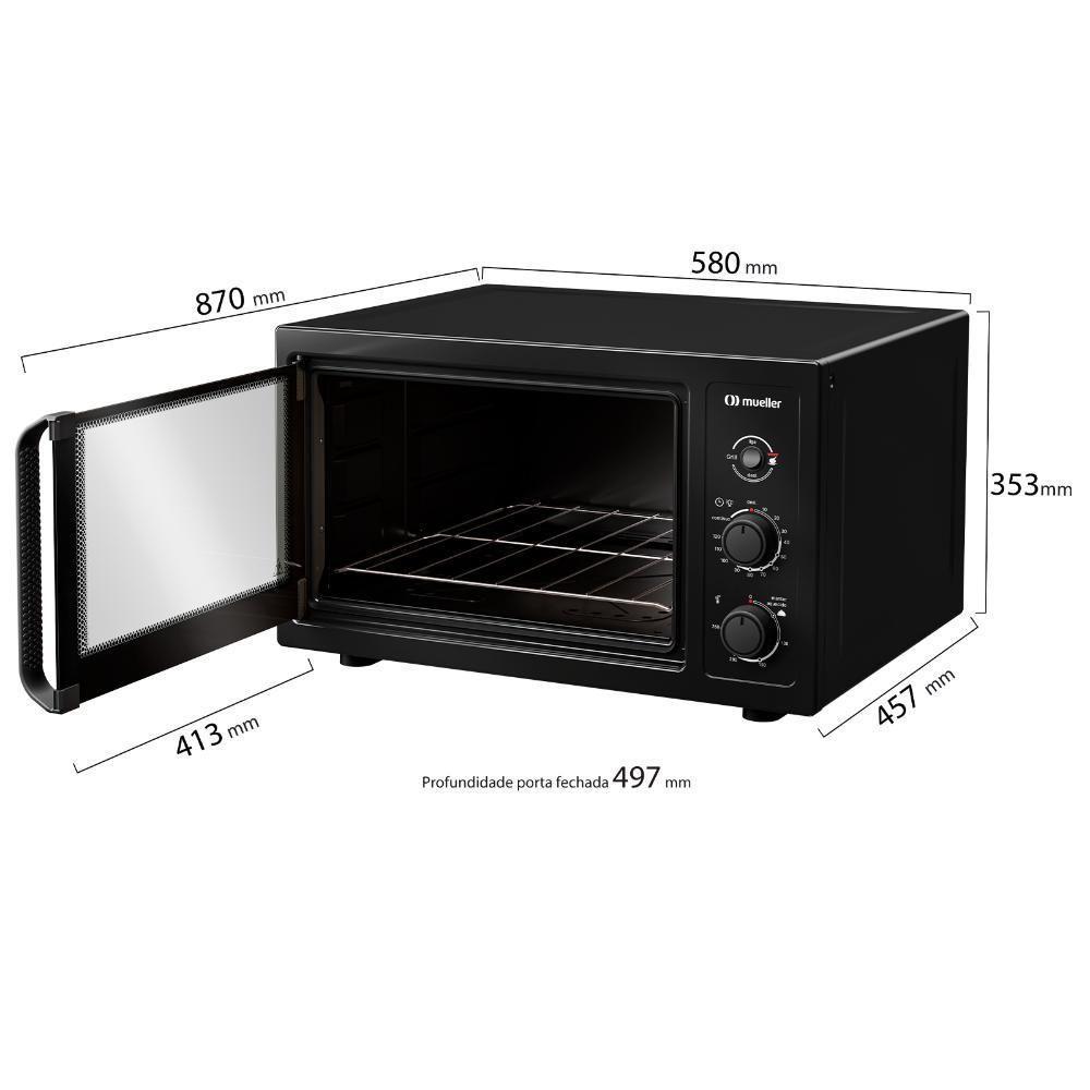 Forno Elétrico De Bancada Mueller 50L Com Grill MFB50B Preto 220V - 8