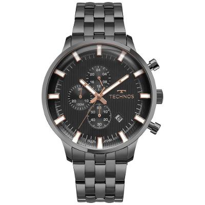 Relógio de Pulso Masculino Grandtech Js15ent-1p Analógico Pulseira Metal Grafite Technos
