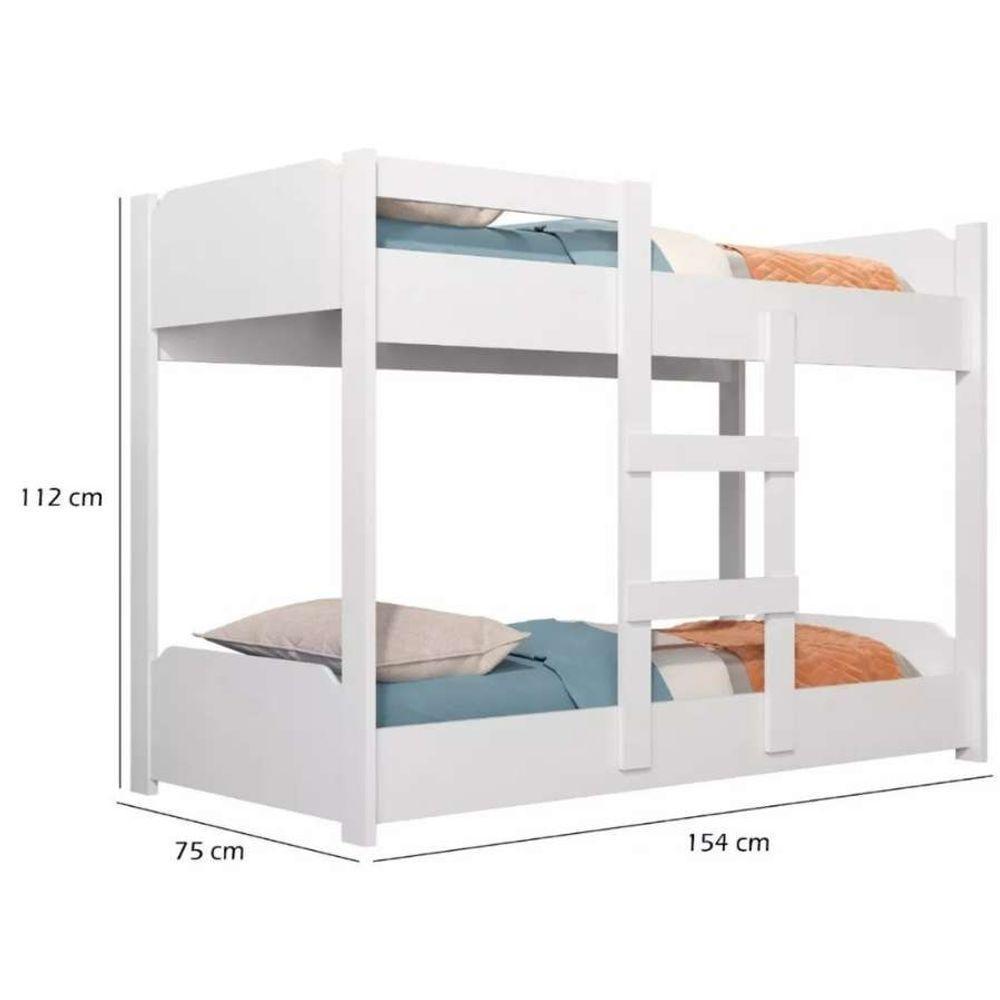 Beliche Minicama Infantil Quarto Criança Mdf Escada Grade Proteção Branco - 6