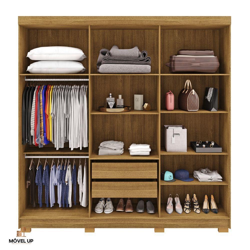 Guarda Roupa Casal 2,2 M Elegance 6 Portas Com Espelho Nature-alasca - 5