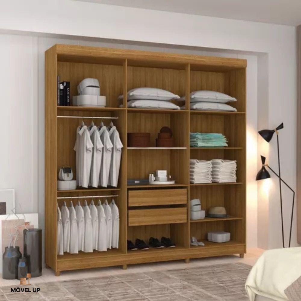 Guarda Roupa Casal 2,2 M Elegance 6 Portas Com Espelho Nature-alasca - 8