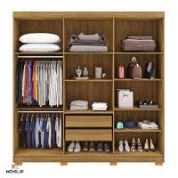 Guarda Roupa Casal 2,2 M Elegance 6 Portas Com Espelho Nature-alasca - 5
