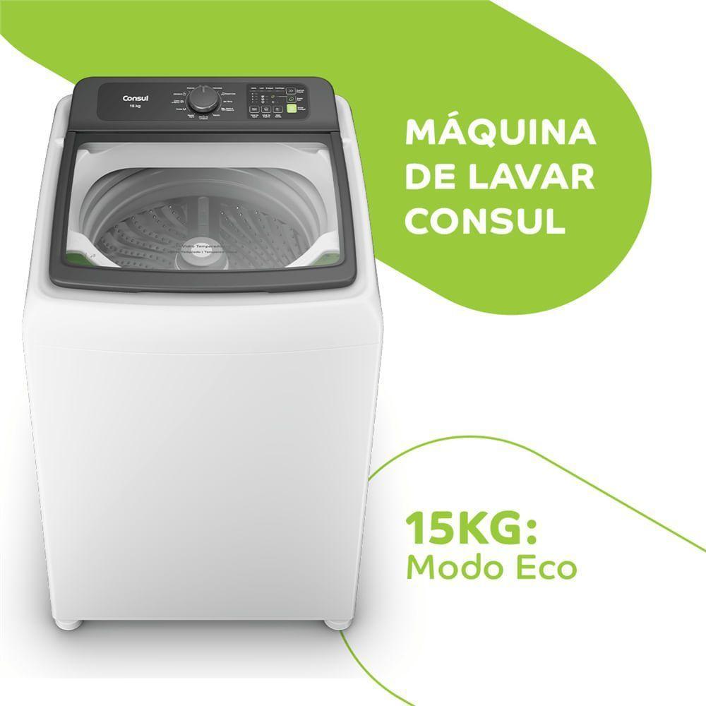 Máquina De Lavar Consul 15 Kg CWN15ABANA Branca Com Modo Eco 110V - 4