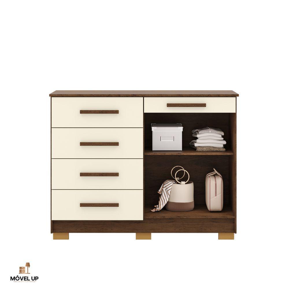 Cômoda Sapateira Armario Multiuso Sirius - Vlr Móveis Imbuia-champanhe - 5