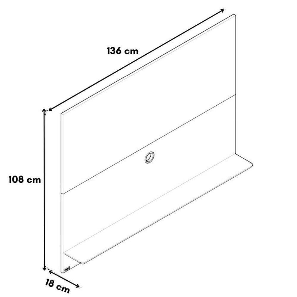 Painel Para Tv Até 55 Polegadas Versátil 100% Mdf 1 Prateleira Simples Nature - 4