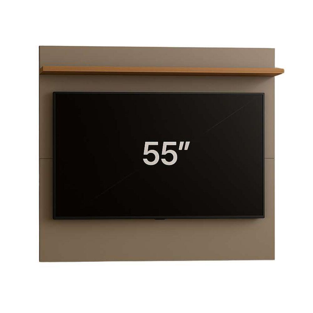 Painel Para Tv Até 55 Polegadas Versátil 100% Mdf 1 Prateleira Simples Nature/griss - 3