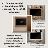 Painel Para Tv Até 55 Polegadas Versátil 100% Mdf 1 Prateleira Simples Nature/griss - 2