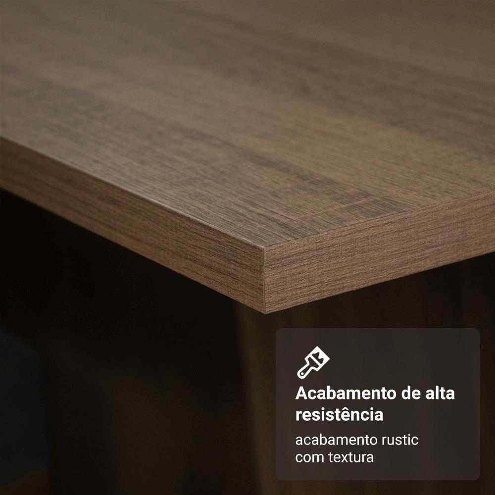 Conjunto Sala De Jantar Mesa Tampo De Madeira 4 Cadeiras Rustic Silver Luana Madesa - 7