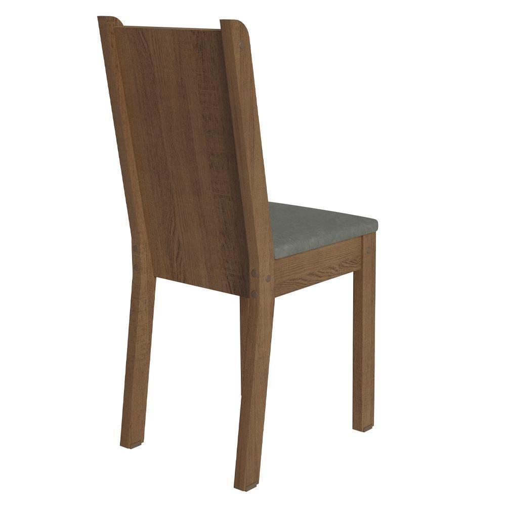 Conjunto Sala De Jantar Mesa Tampo De Vidro 4 Cadeiras Rustic Silver Camélia Madesa - 10