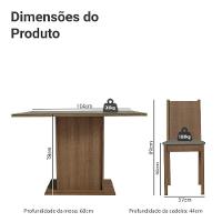 Conjunto Sala De Jantar Mesa Tampo De Vidro 4 Cadeiras Rustic Silver Camélia Madesa - 3