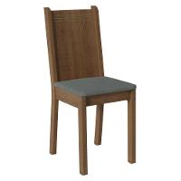 Conjunto Sala De Jantar Mesa Tampo De Vidro 4 Cadeiras Rustic Silver Camélia Madesa - 5