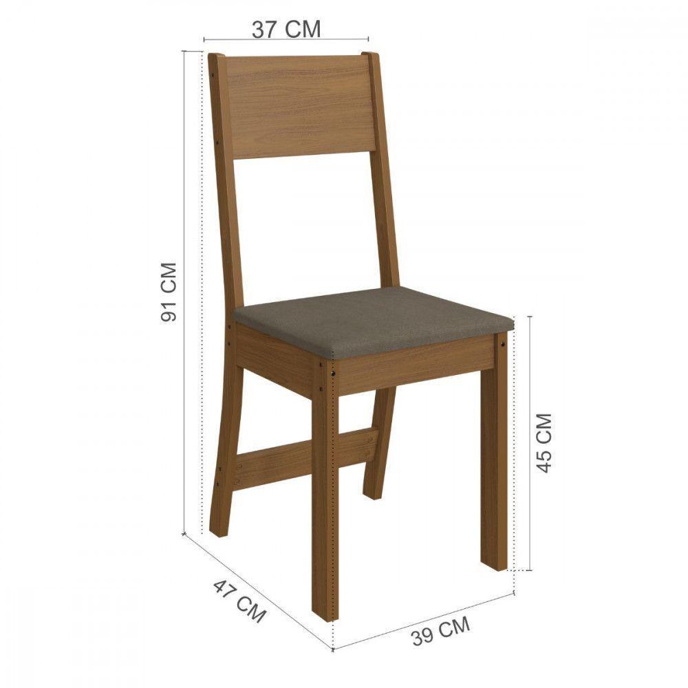 Conjunto De Mesa 1,08cm Belgica Com 4 Cadeiras Indekes Freijo/off White/cacau - 4