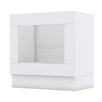 Balcão Forno De Embutir 80cm Americana Branco Com Tampo Nature - Móveis Henn Branco-nature - 1