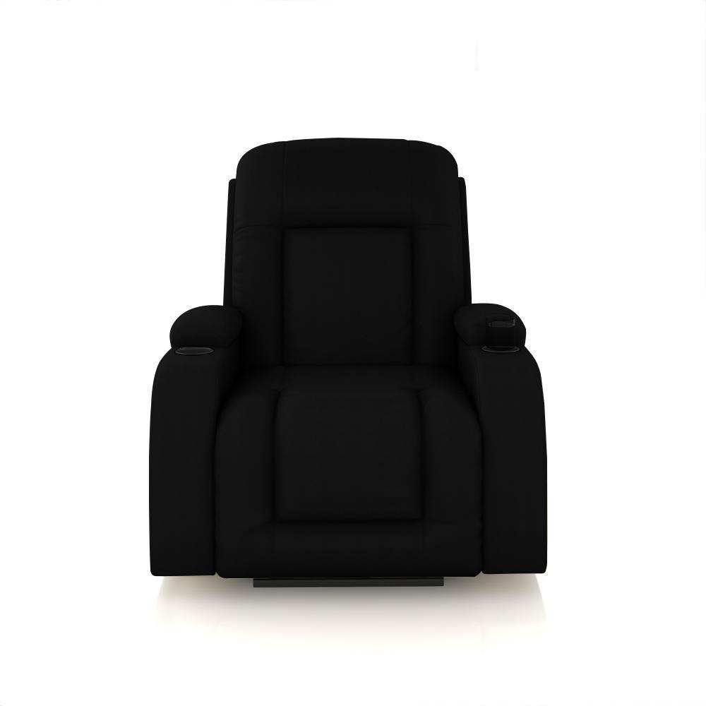 Poltrona Do Papai Sala De Cinema Austin Reclinável Base Fixa Power Elétrico Pu Preta G31 - Gran Belo - 5