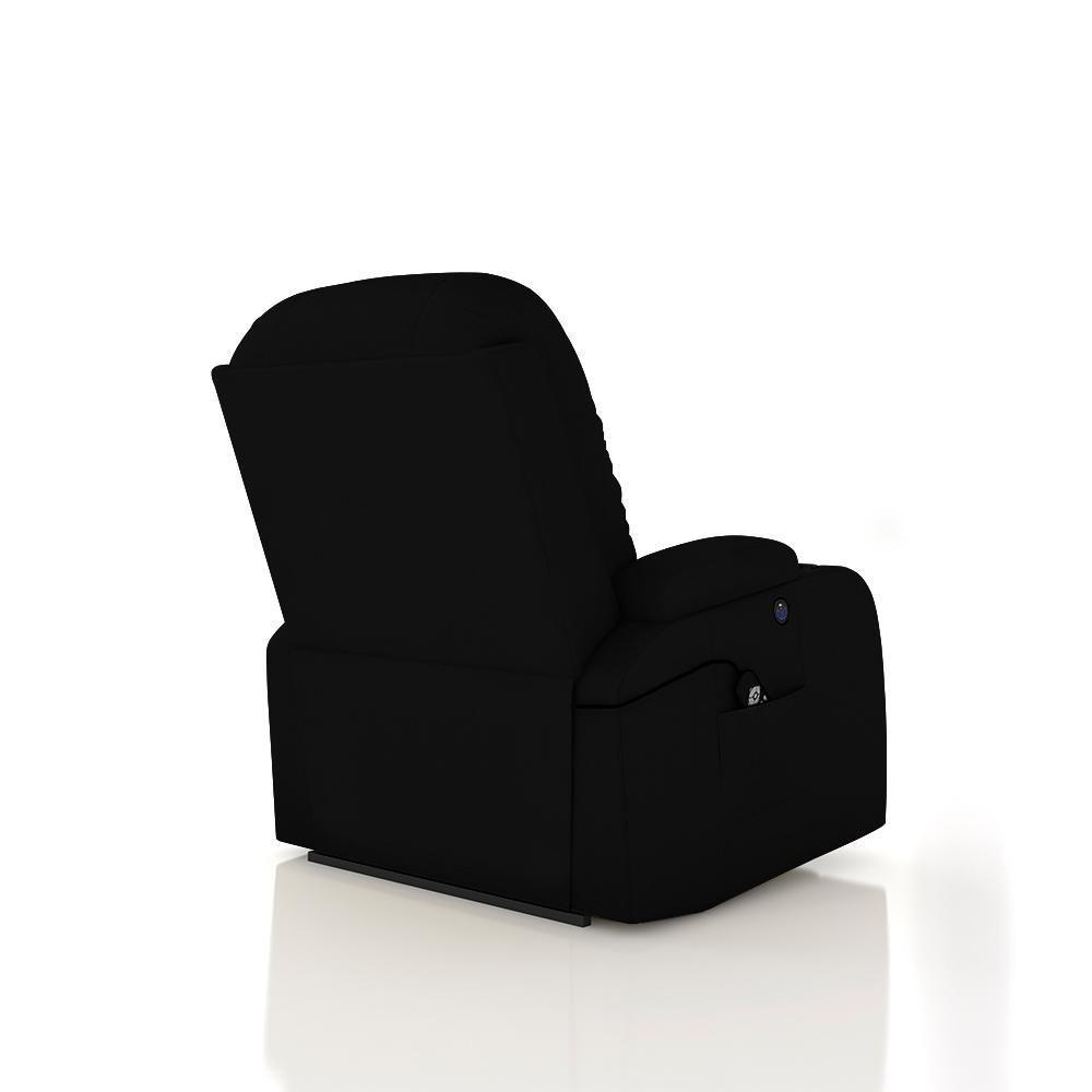 Poltrona Do Papai Sala De Cinema Austin Reclinável Base Fixa Power Elétrico Pu Preta G31 - Gran Belo - 7