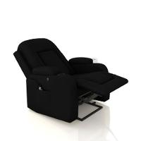 Poltrona Do Papai Sala De Cinema Austin Reclinável Base Fixa Power Elétrico Pu Preta G31 - Gran Belo - 6